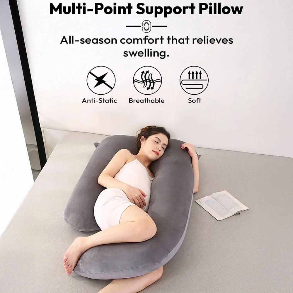 Pregnancy Pillow J Shape Grey