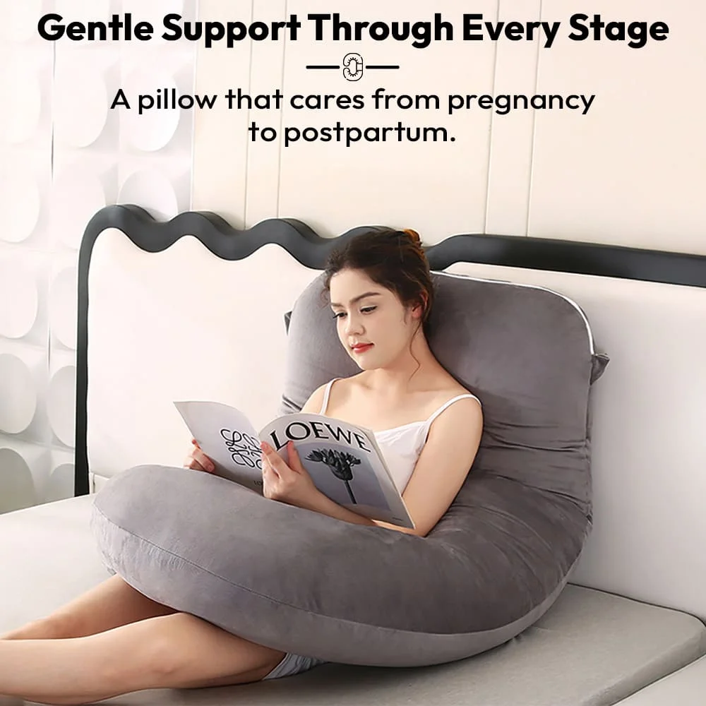 Pregnancy Pillow J Shape Grey