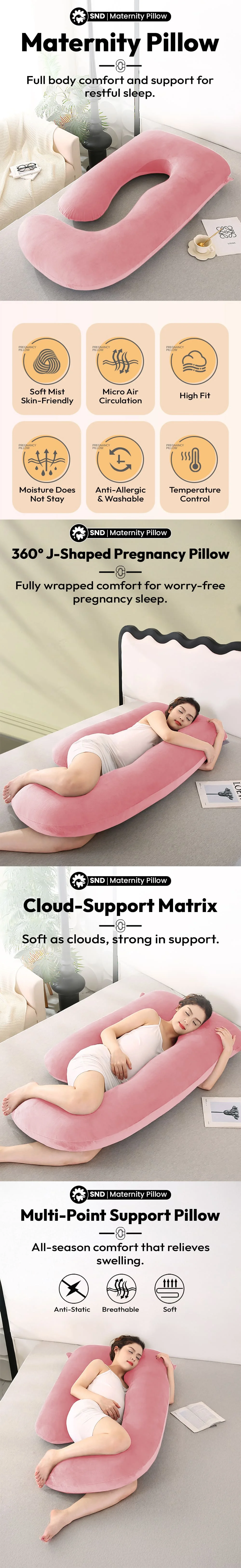 Pregnancy Pillow J Shape