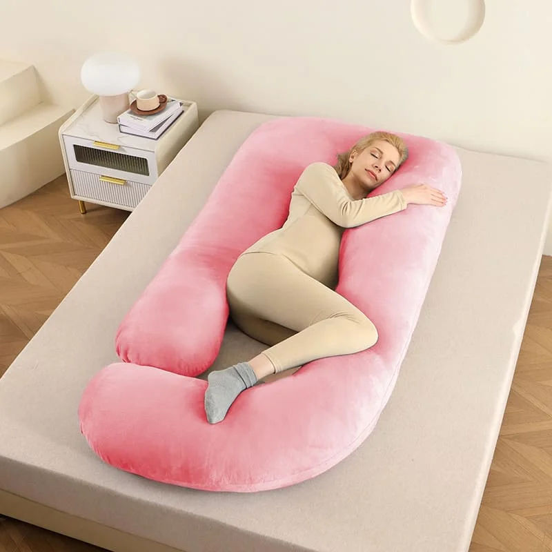 Pregnancy Pillow J Shape pink