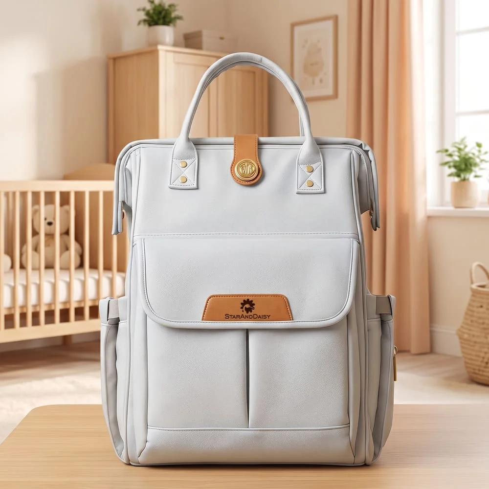 StarAndDaisy Best Diaper Backpack, Premium Maternity Bag with Spacious Compartments, Travel Friendly Bags for New Mothers – Grey