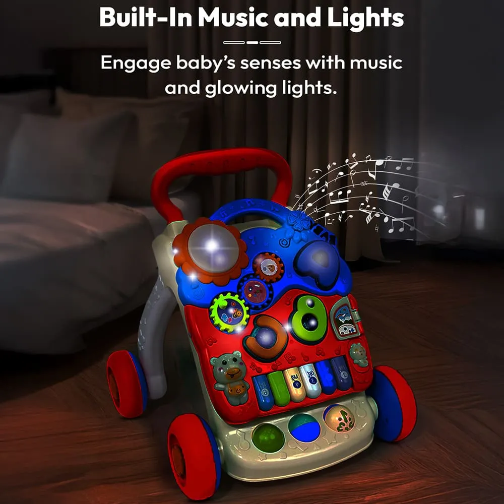 baby 2 in 1 baby walker with piano built in music and lights