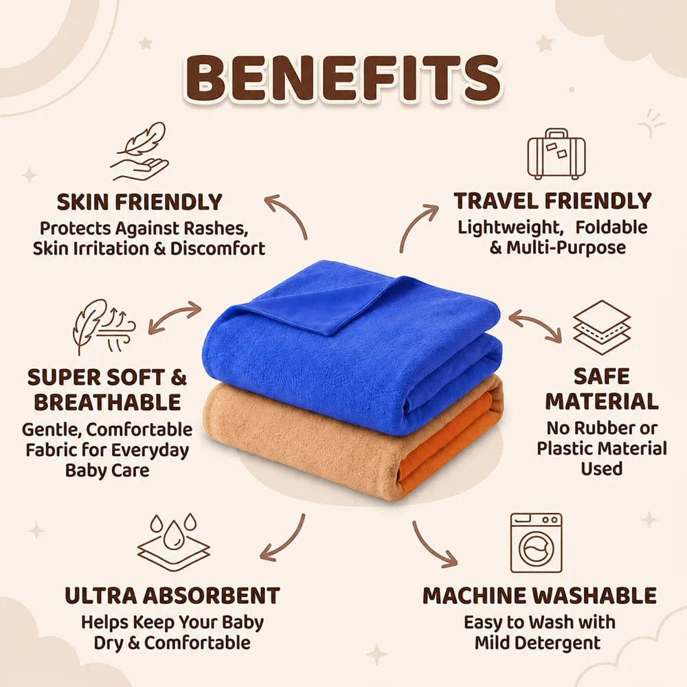 benefits of using Baby Dry sheet blue orange