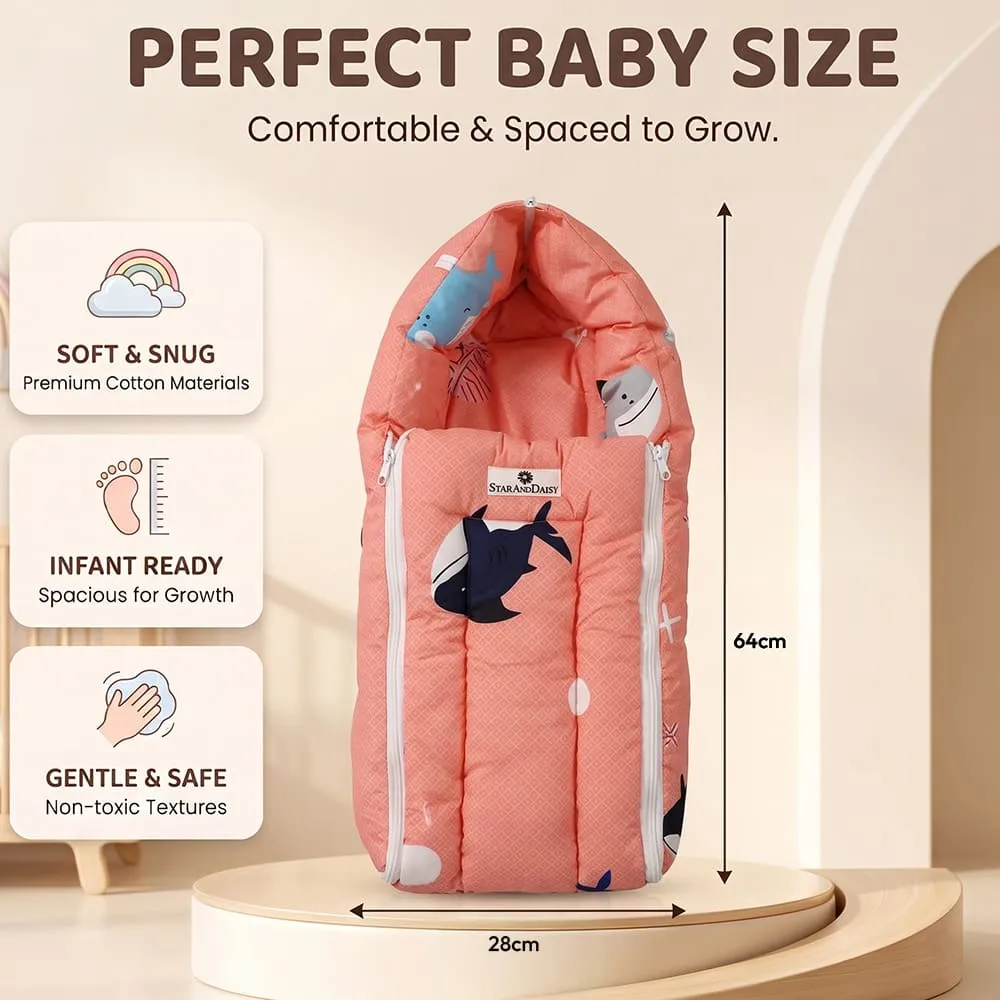 details and dimension baby sleeping bag shark print