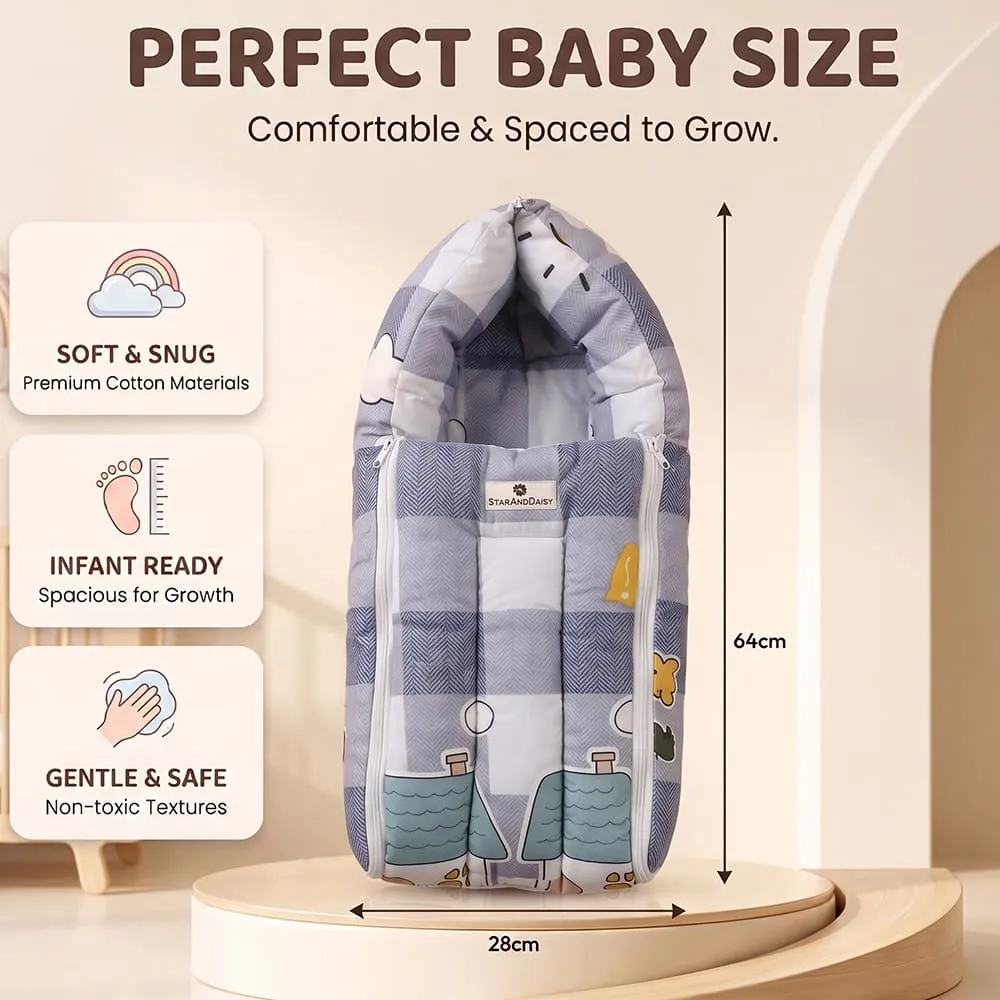 details and dimension of baby sleeping bag bunny print