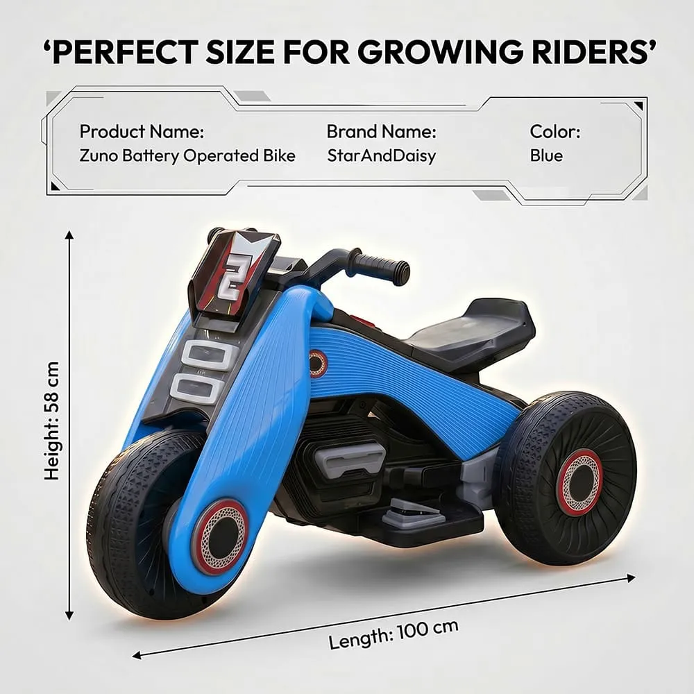 dimension of Zuno ELectric bike blue