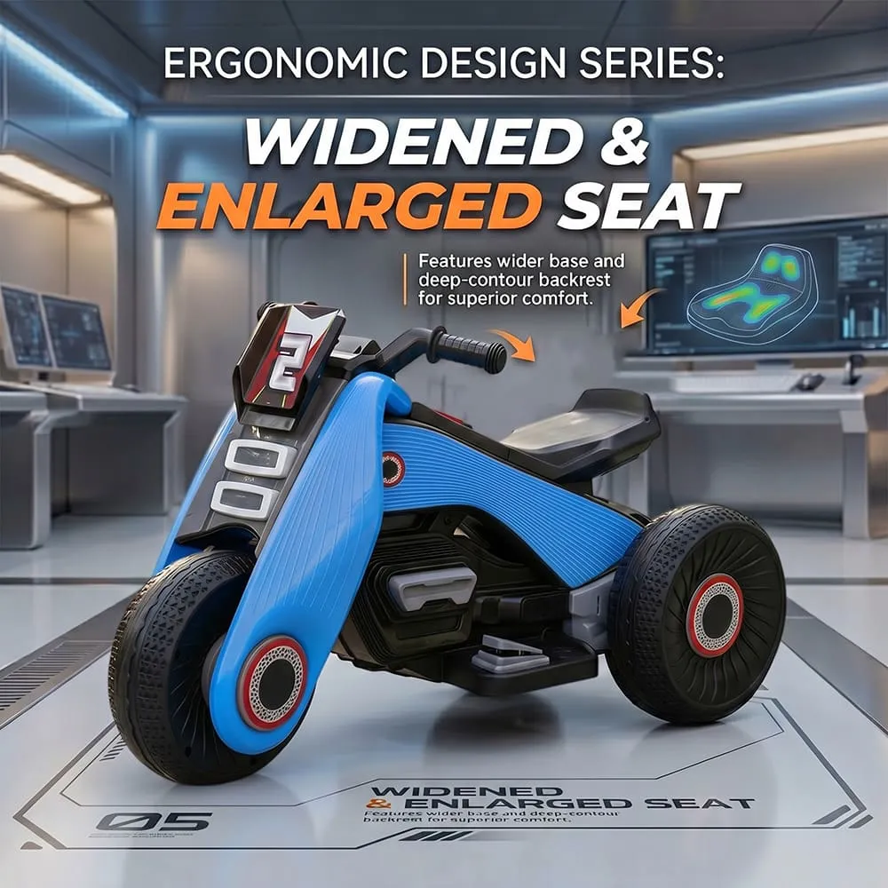 enlarged seat of Zuno ELectric bike blue