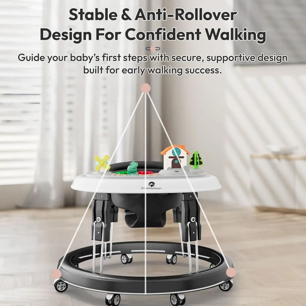first step black baby walker stable anti rollover