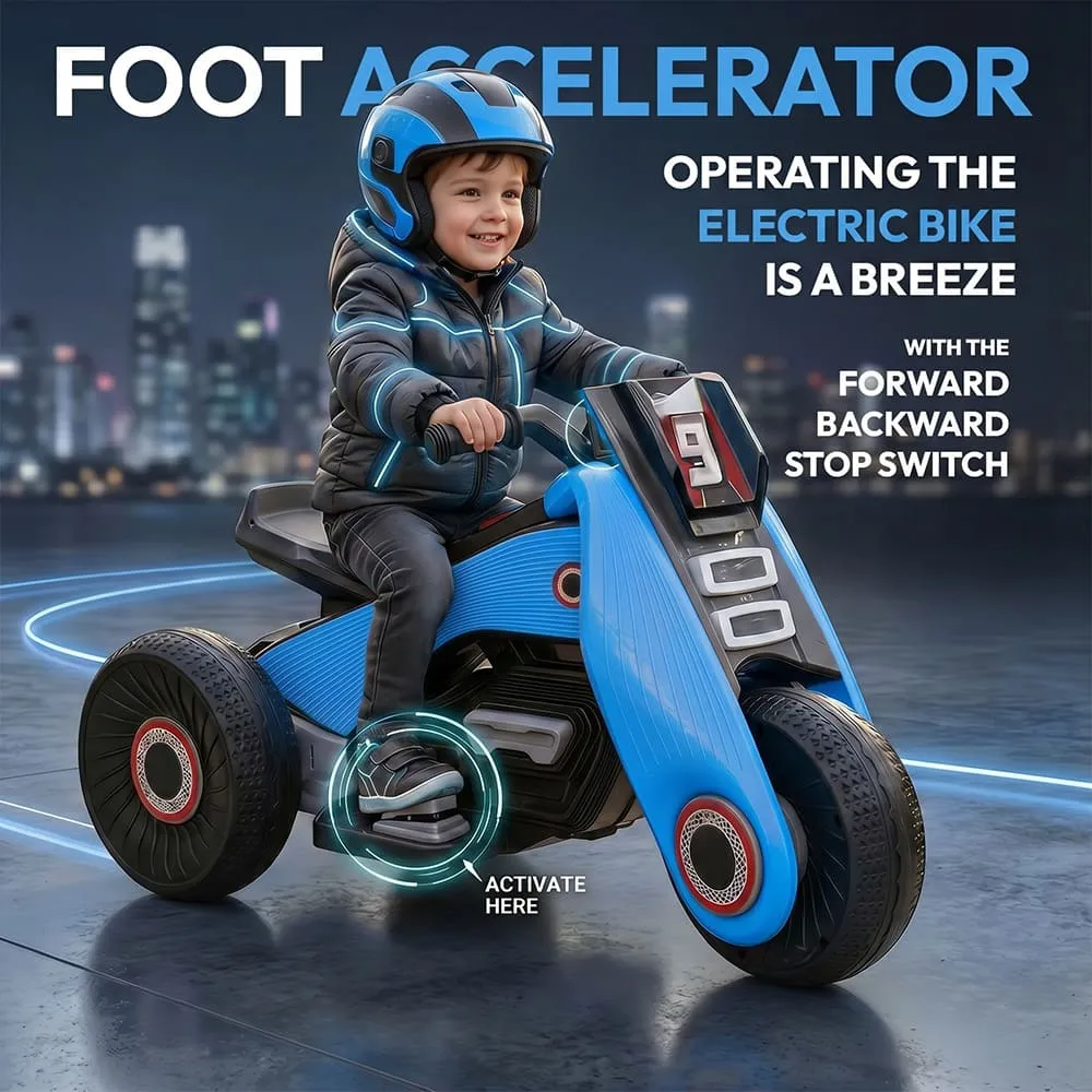 foot accelarator Zuno ELectric bike blue