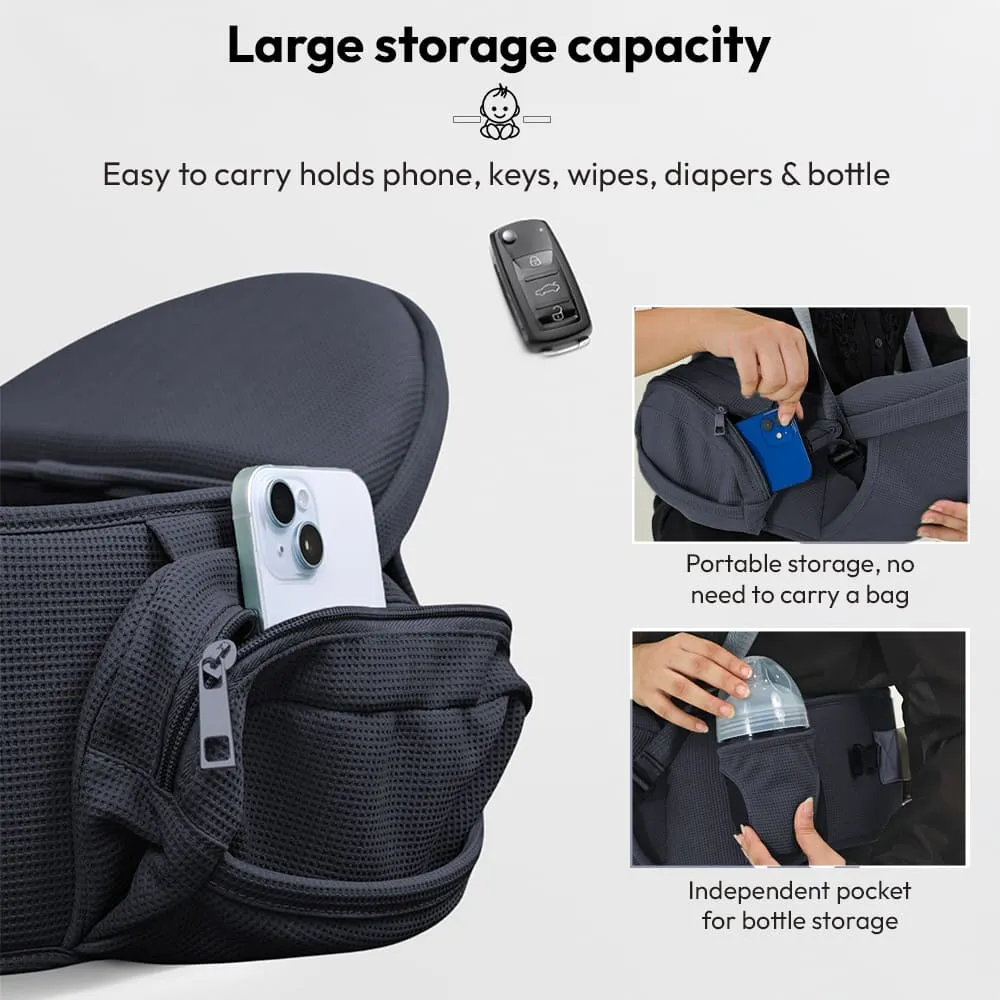 large storage capacity baby carrier grey