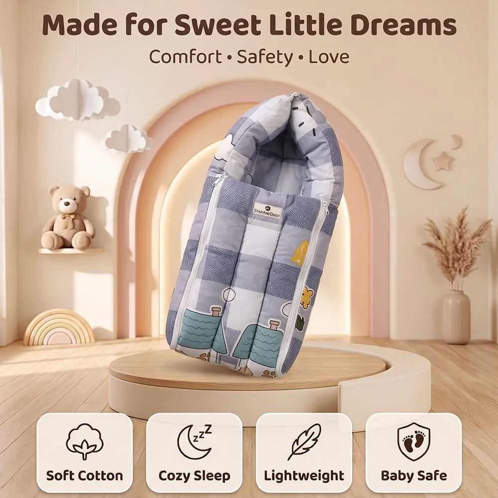 little dreams baby sleeping bag bunny print
