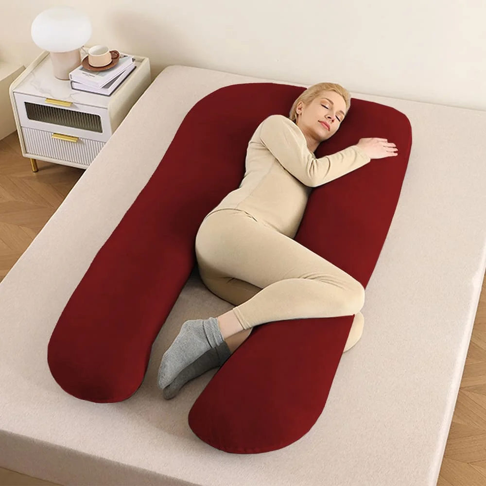 U shape maternity pillow maroon