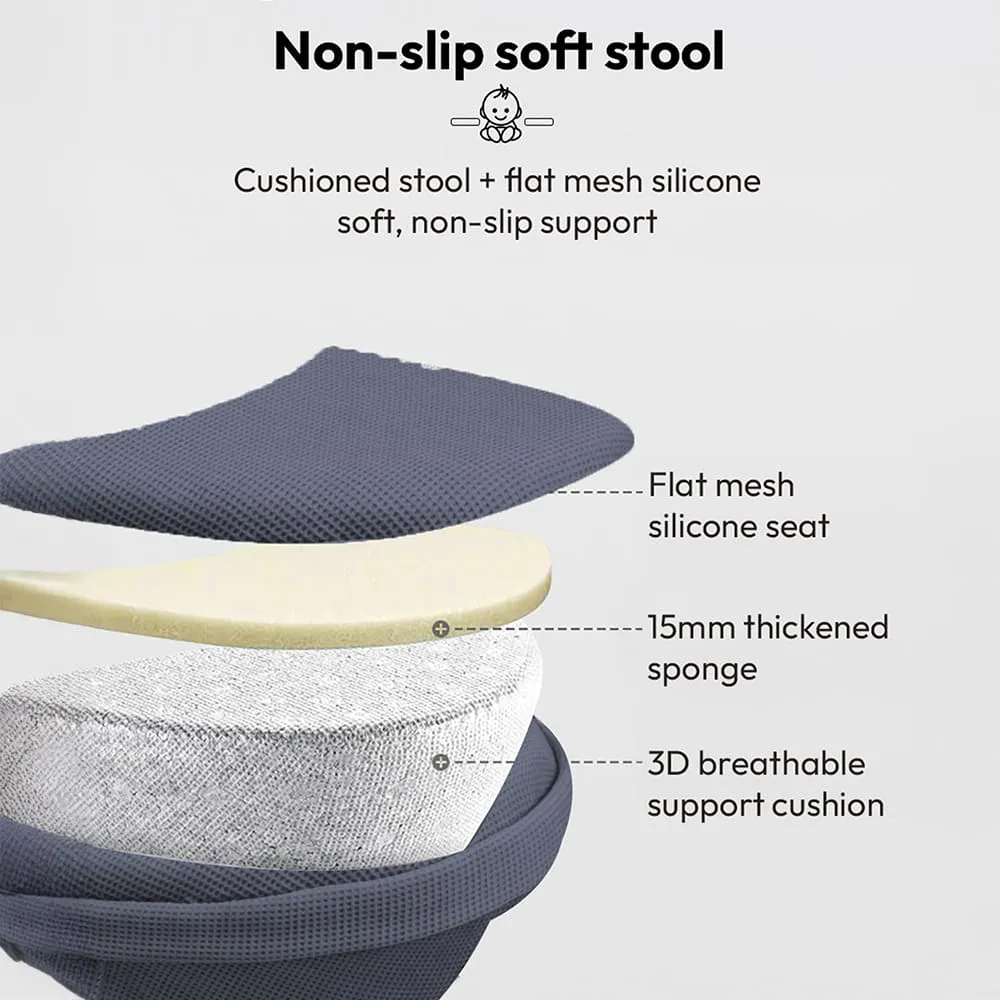 non slip soft stool baby carrier grey