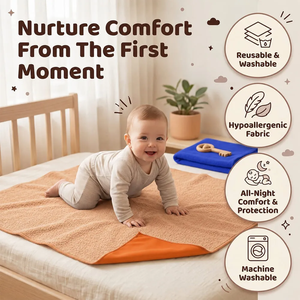 nurture comfort Baby Dry sheet blue orange