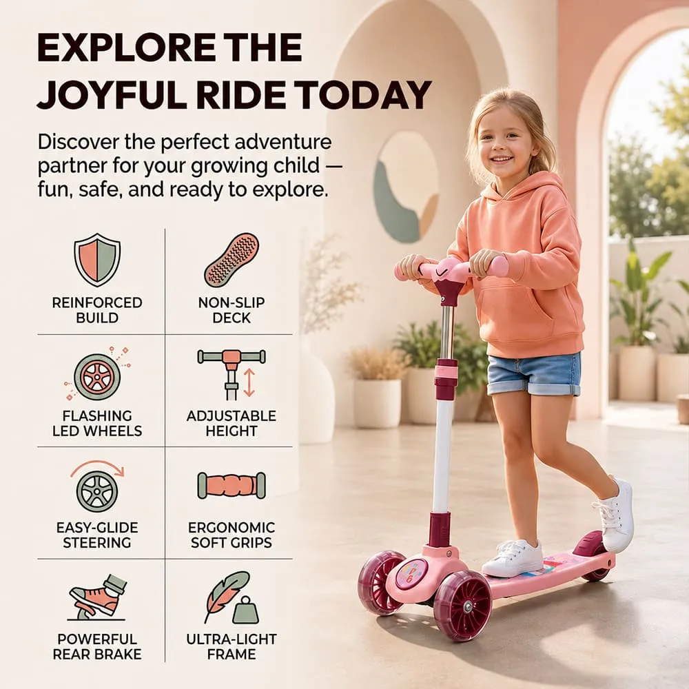 ride with Peppa pig kids scooter pink