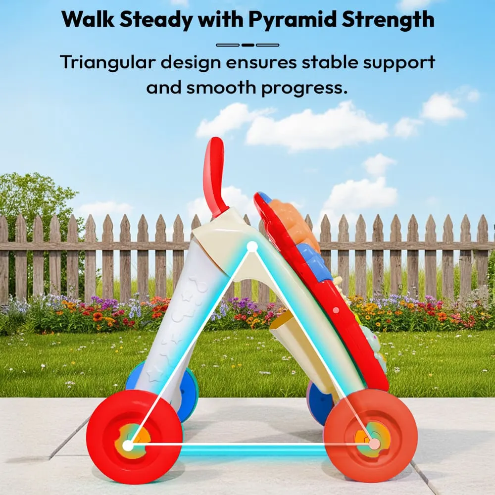 walk steady with pyramid strength baby 2 in 1 baby walker with piano