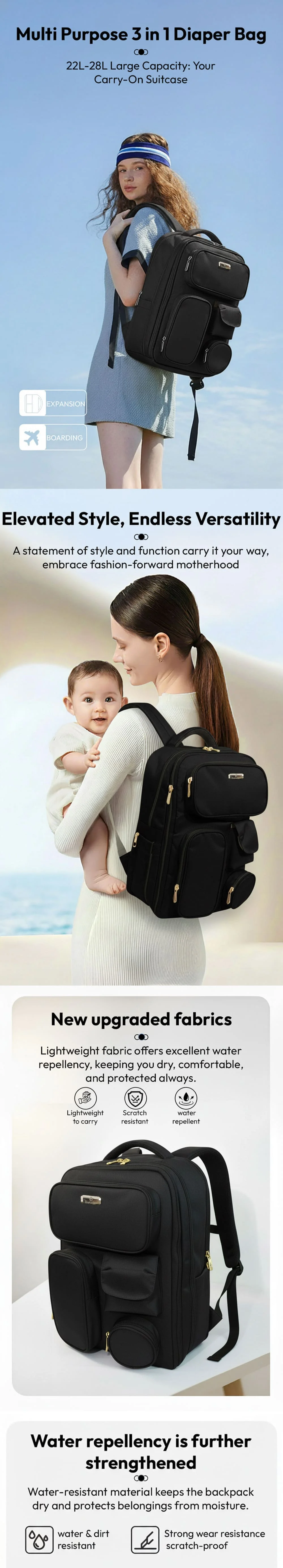 3 in 1 Diaper Bag