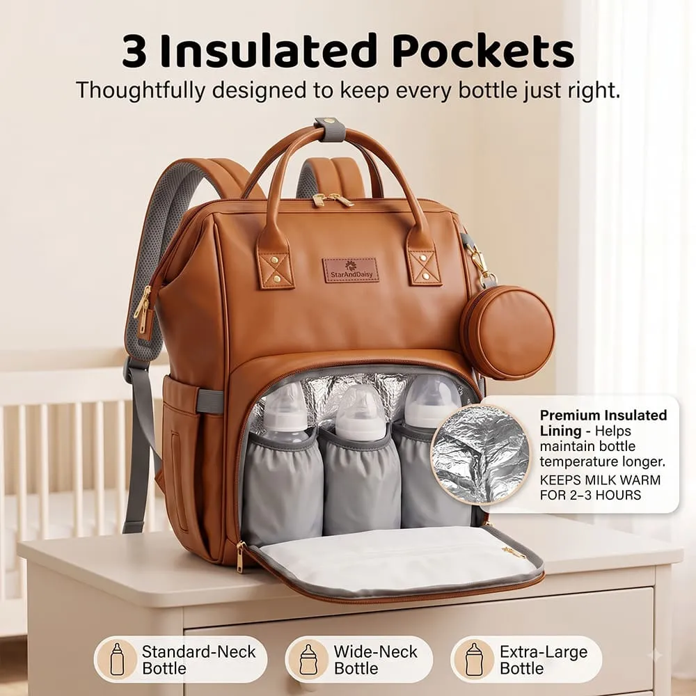 3 insulted pocket Cozy carry bag brown