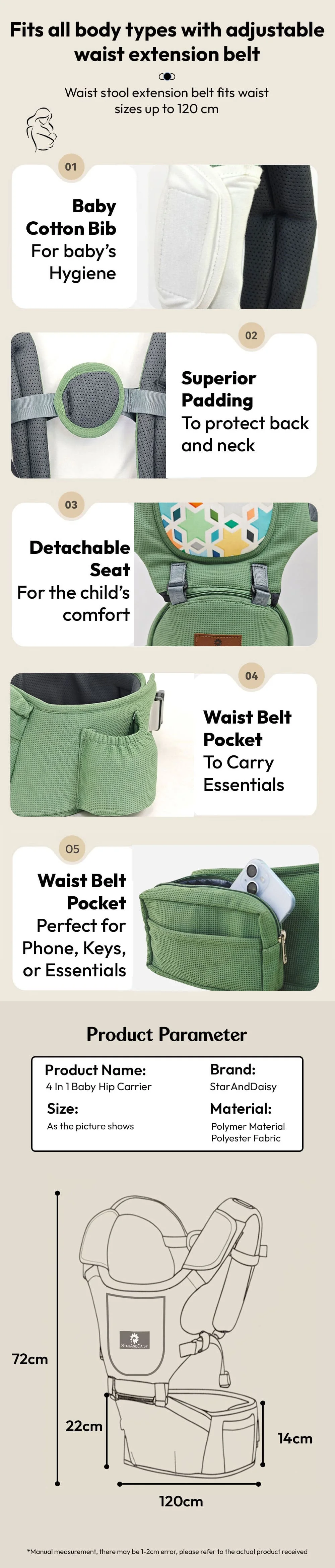 4-in-1 Baby Hip Carrier