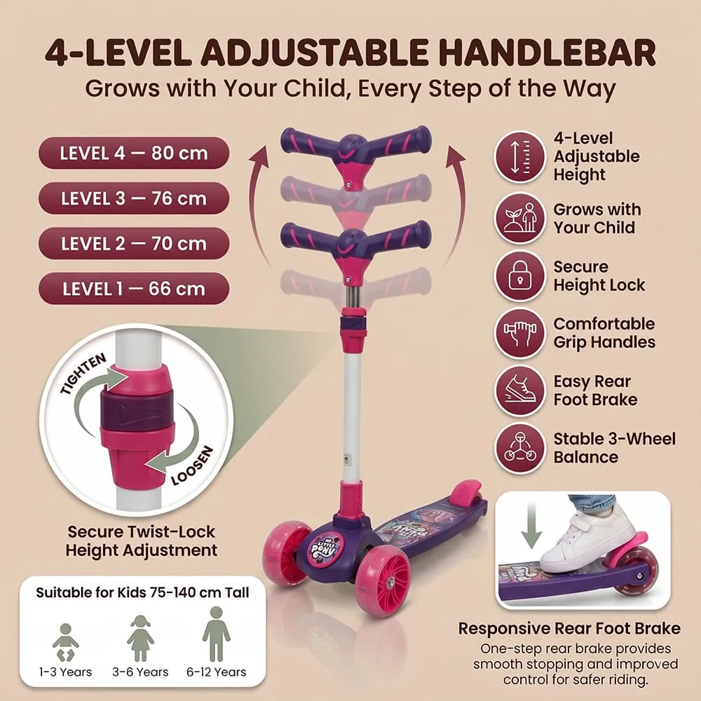 4 level height adjustment Peppa pig kids scooter purple