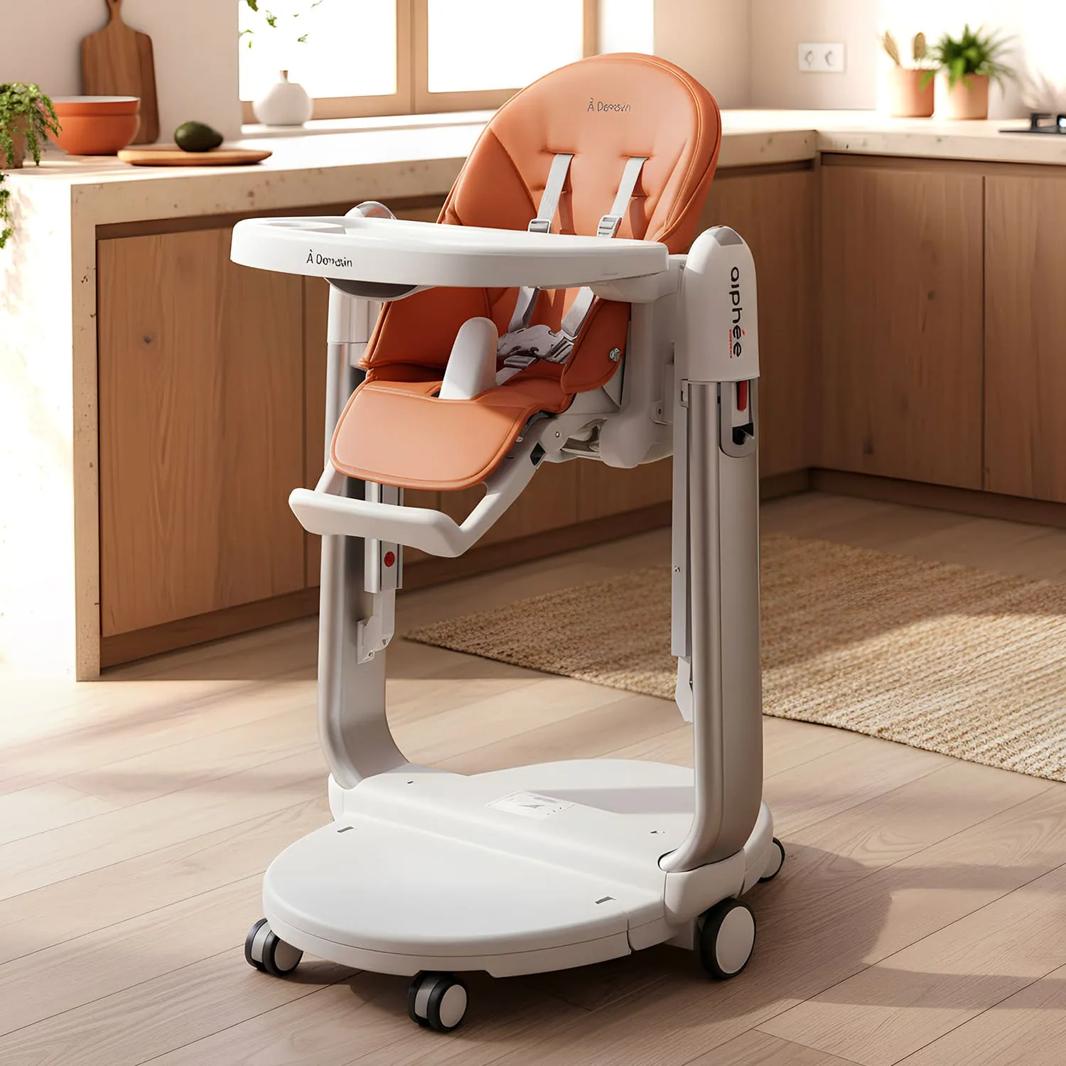 Internationally acclaimed & awarded A Demain highchair 3 in 1 Multifunctional Baby Highchair by StarAndDaisy (Orange)