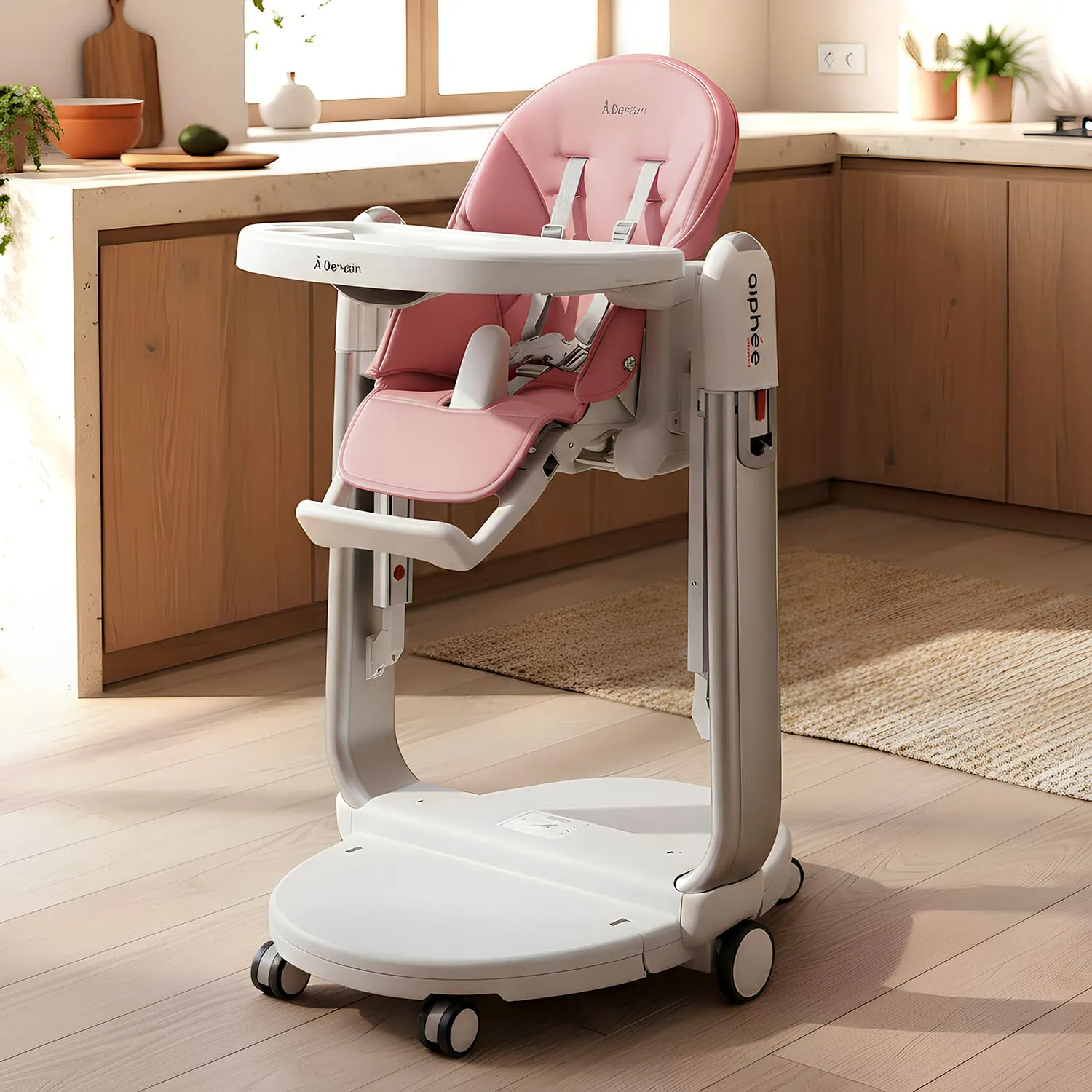 Internationally acclaimed & awarded A Demain highchair 3 in 1 Multifunctional Baby Highchair by StarAndDaisy (Pink)