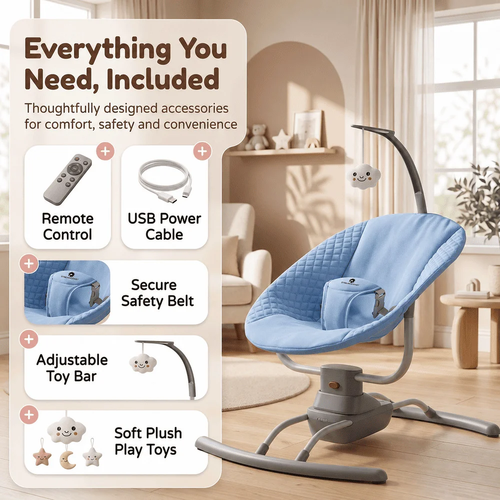 Baby Rocker Bouncer Swing Blue (1)