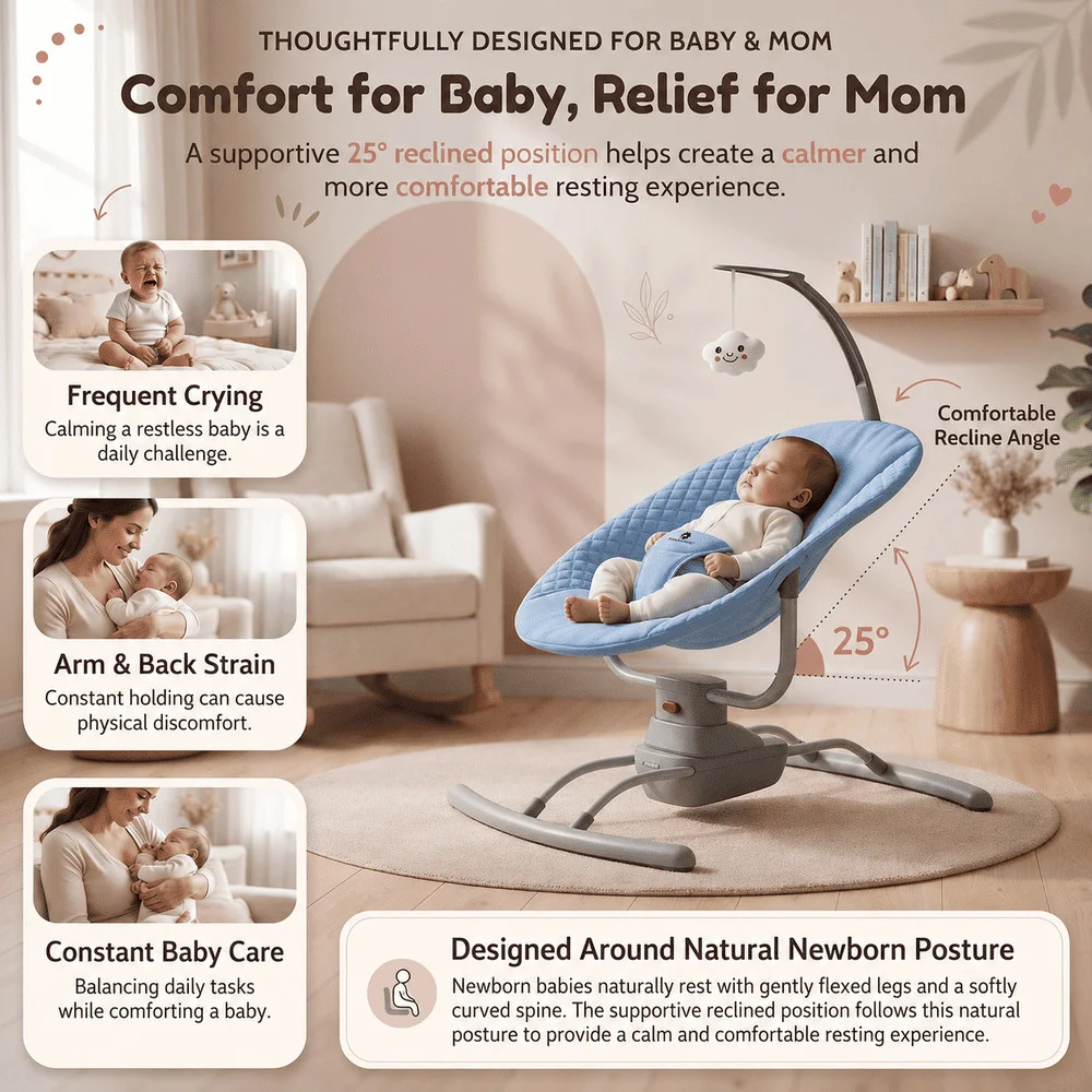 Baby Rocker Bouncer Swing Blue (2)