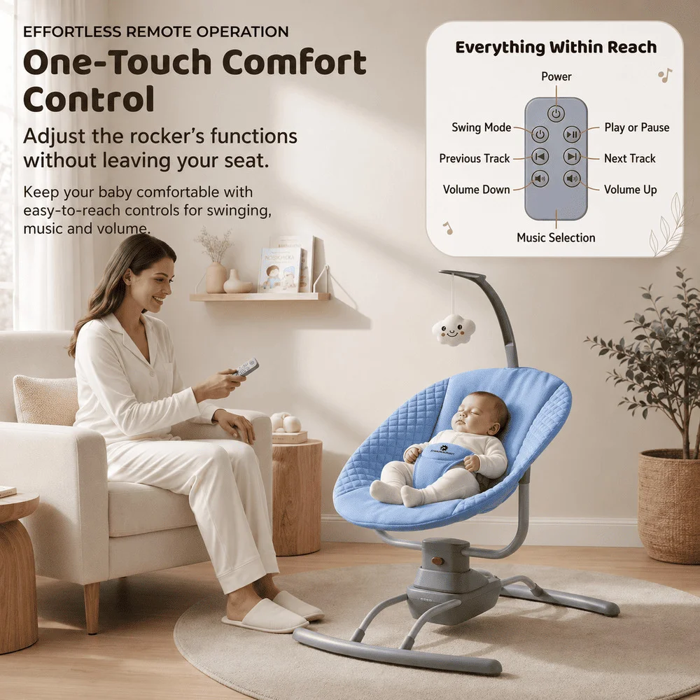 Baby Rocker Bouncer Swing Blue (3)