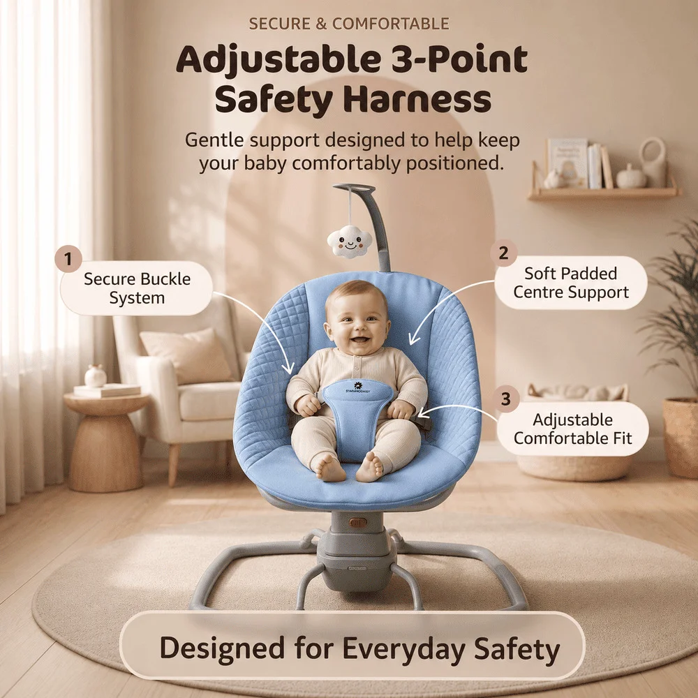 Baby Rocker Bouncer Swing Blue (4)