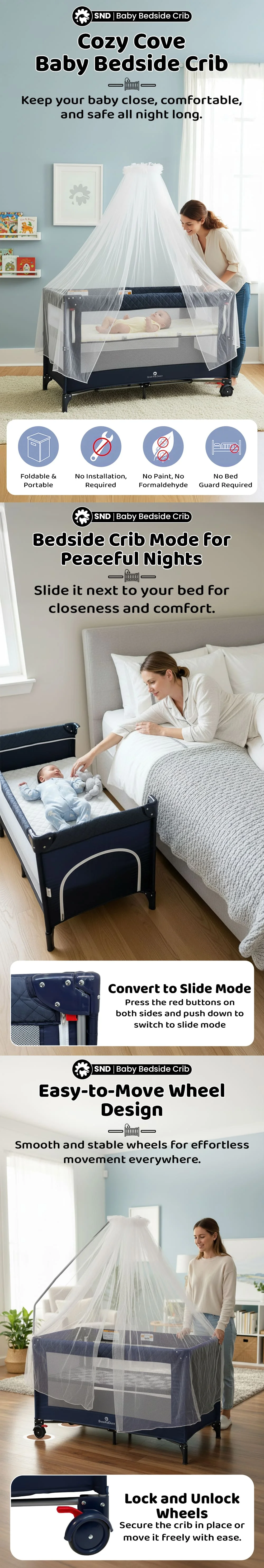CozyCove Bedside Crib