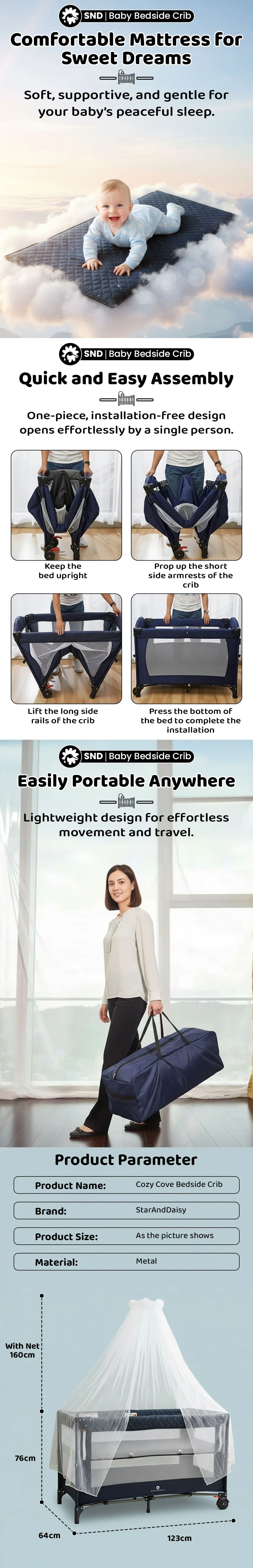 CozyCove Bedside Crib