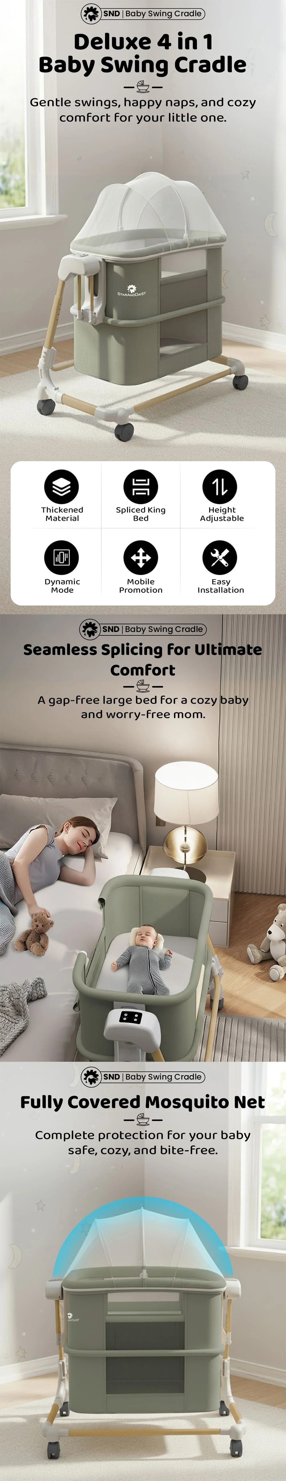 Deluxe 4 in 1 Electric Cradle 