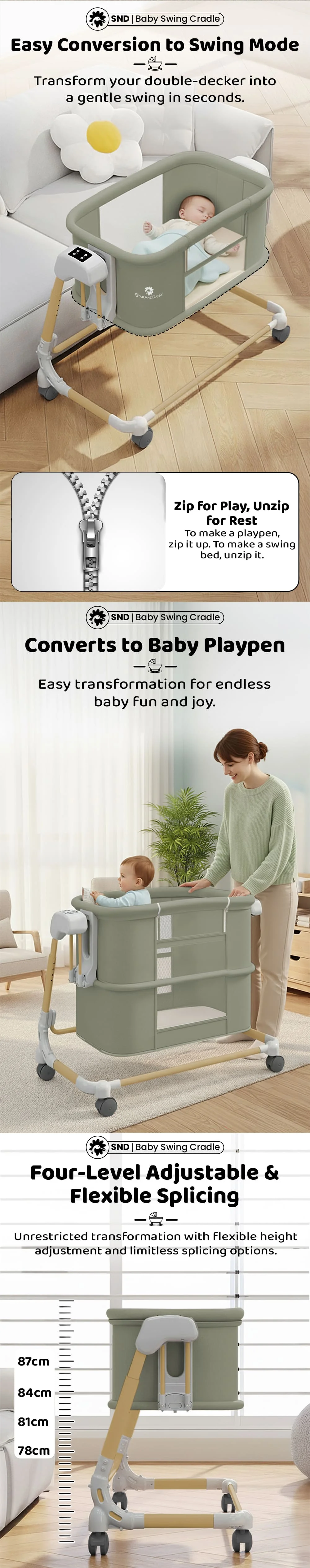 Deluxe 4 in 1 Electric Cradle 