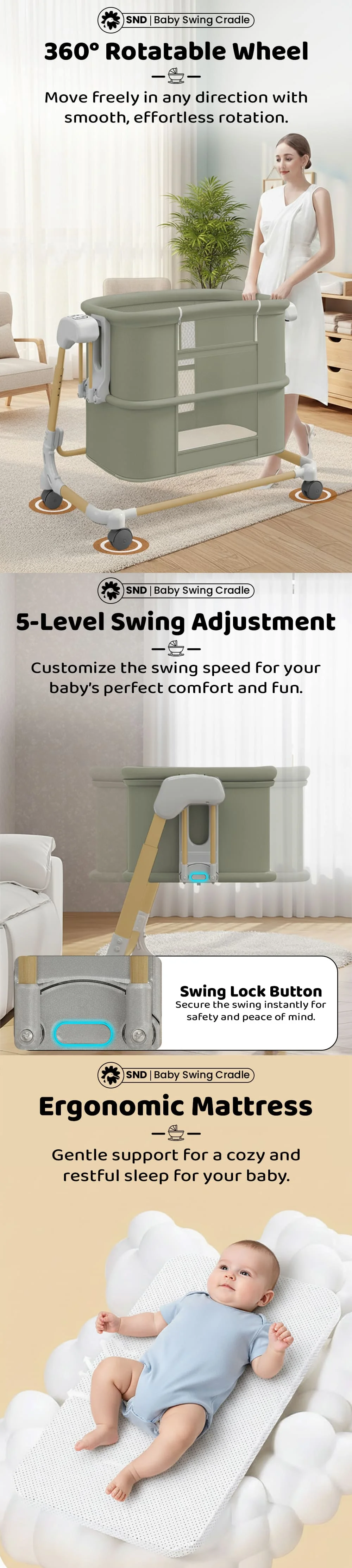 Deluxe 4 in 1 Electric Cradle 