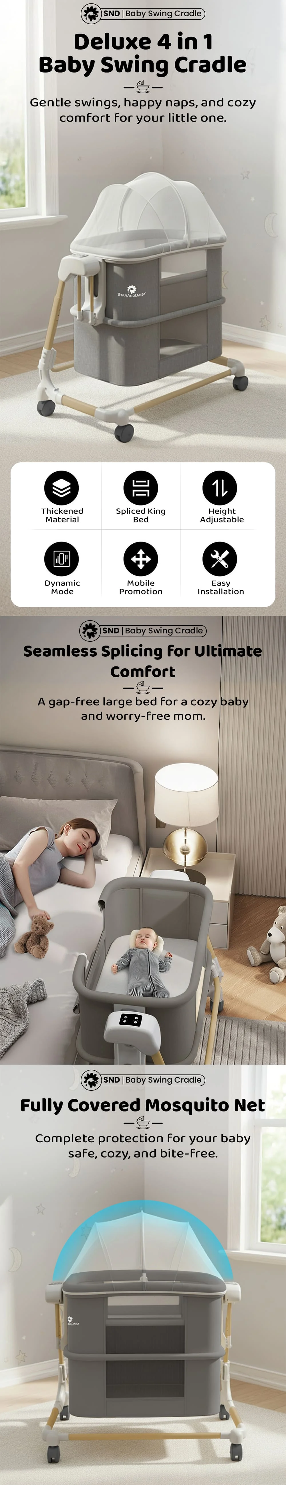 Deluxe 4 in 1 Electric Cradle 