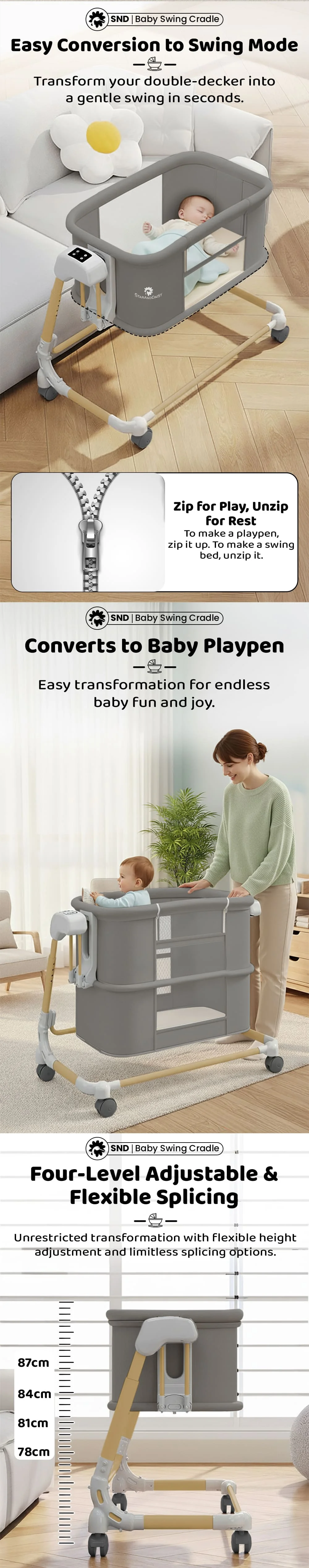 Deluxe 4 in 1 Electric Cradle 