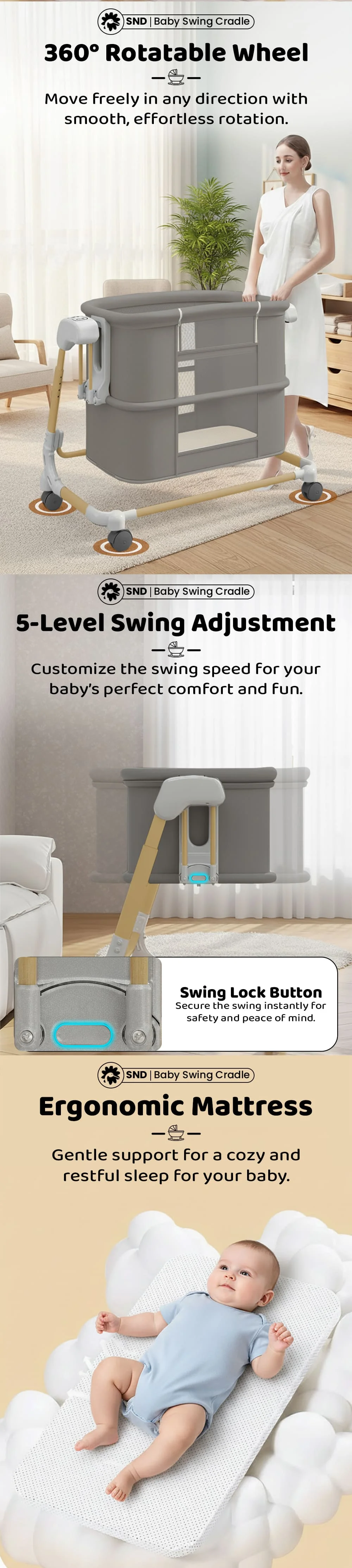 Deluxe 4 in 1 Electric Cradle 