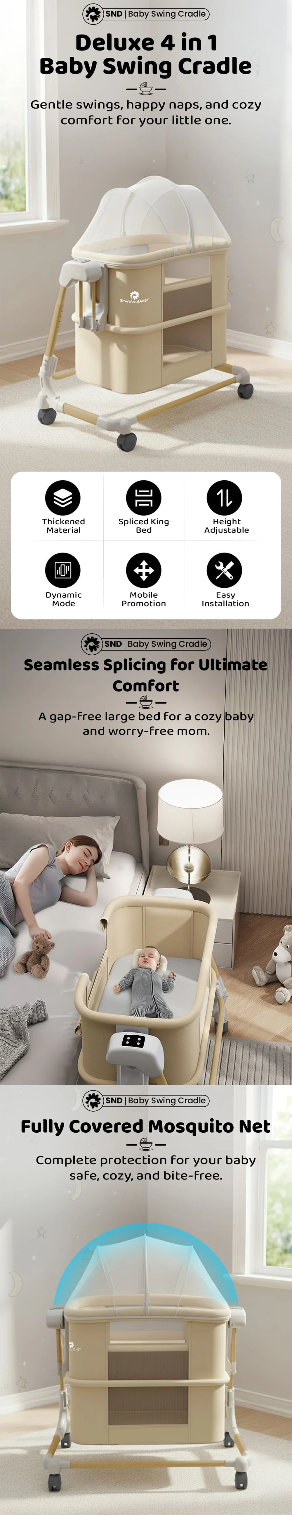 Deluxe 4 in 1 Electric Cradle 