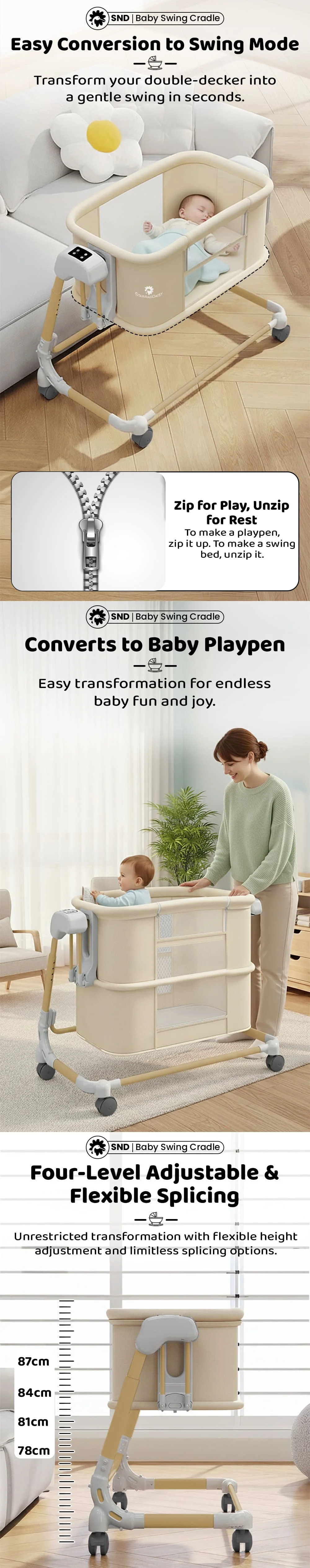 Deluxe 4 in 1 Electric Cradle 