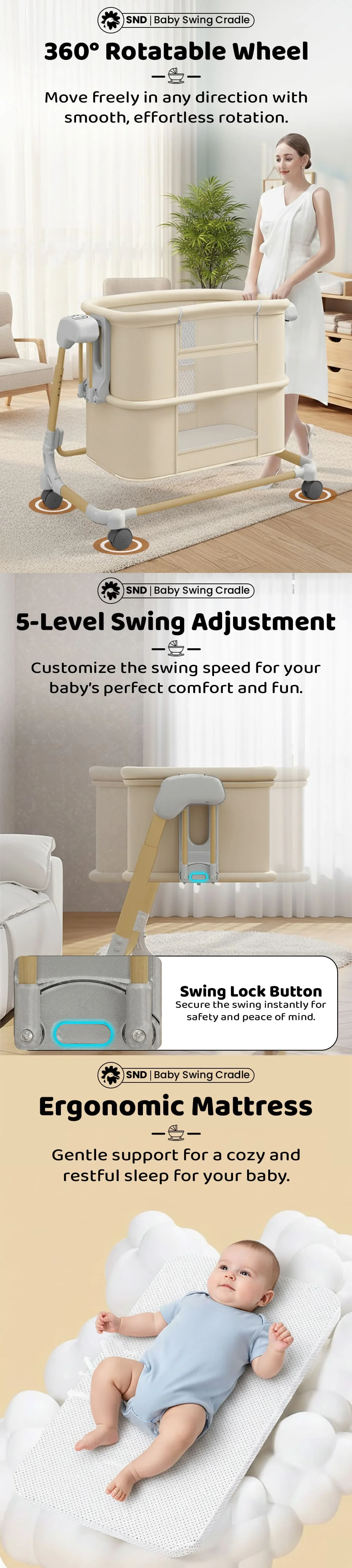 Deluxe 4 in 1 Electric Cradle 