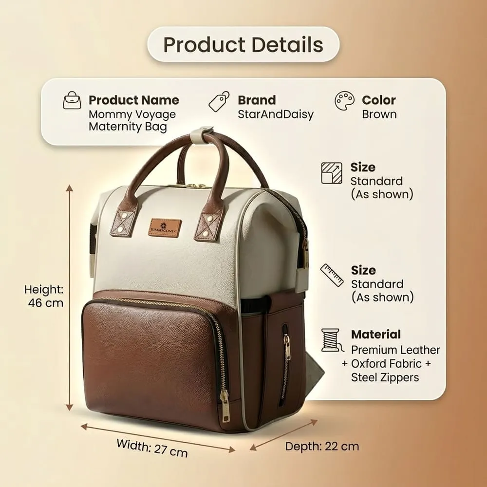 Mommy Voyage baby diaper bag dimension