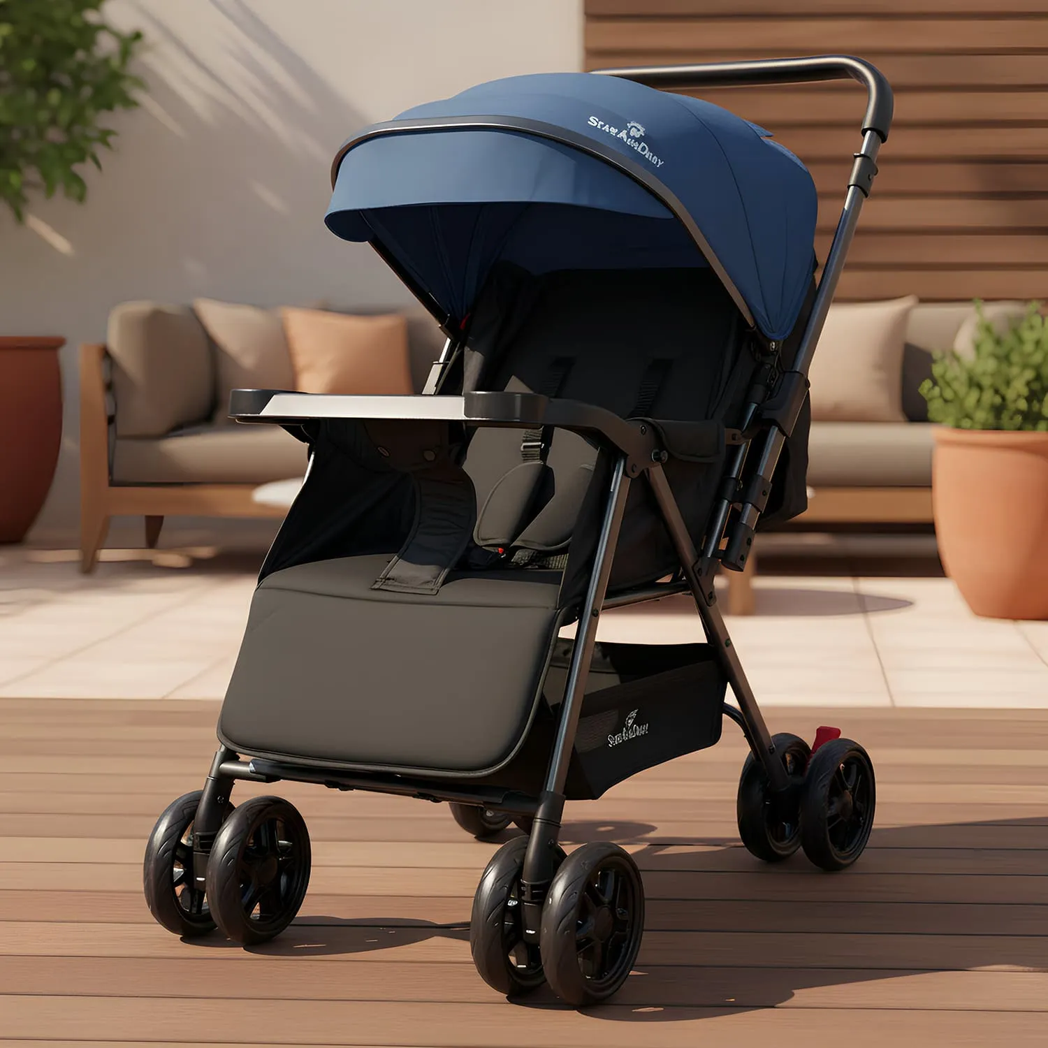 Urban Tot Baby Stroller Denim Blue