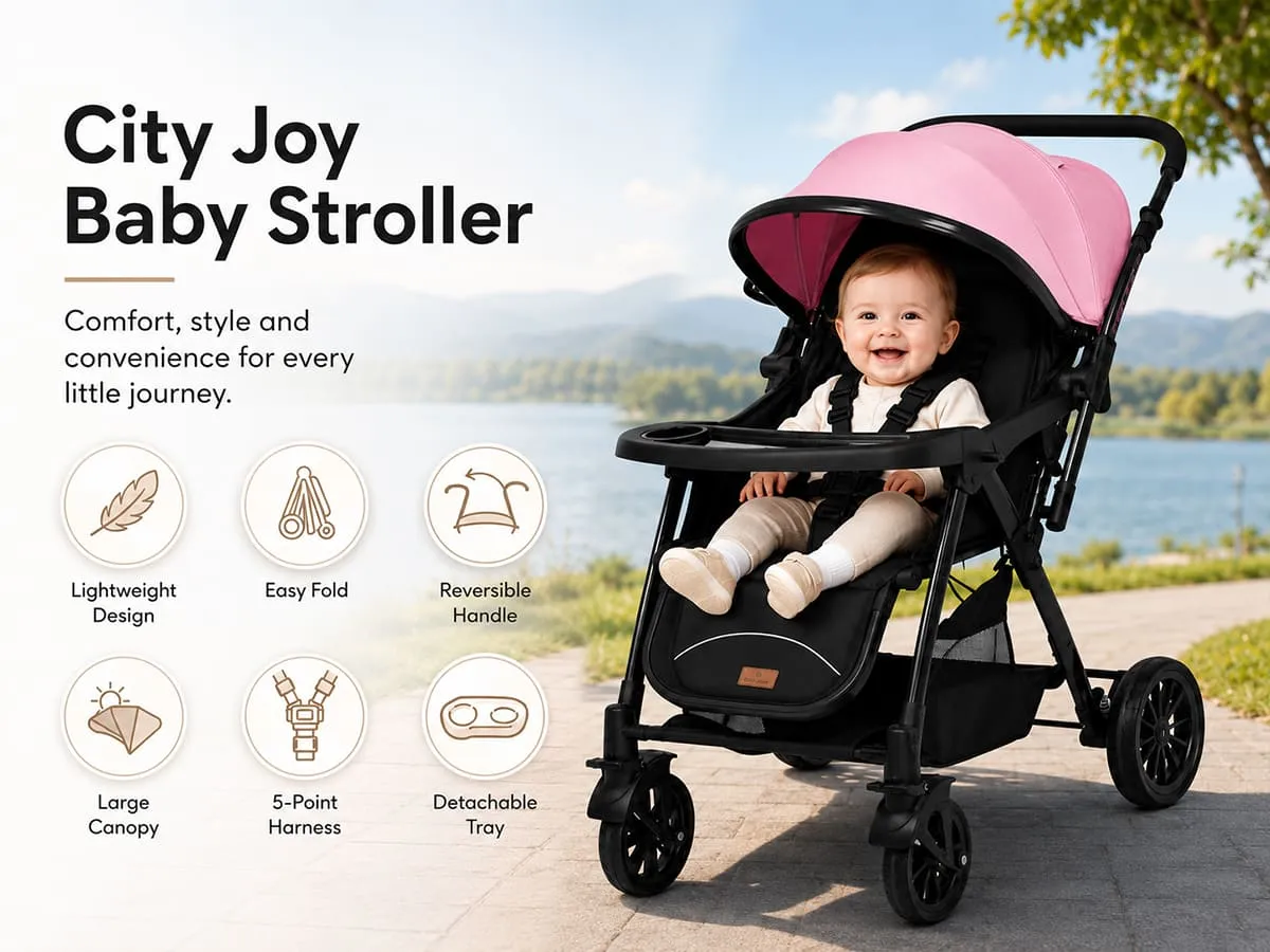 City Joy Baby Stroller with Reversible Handle