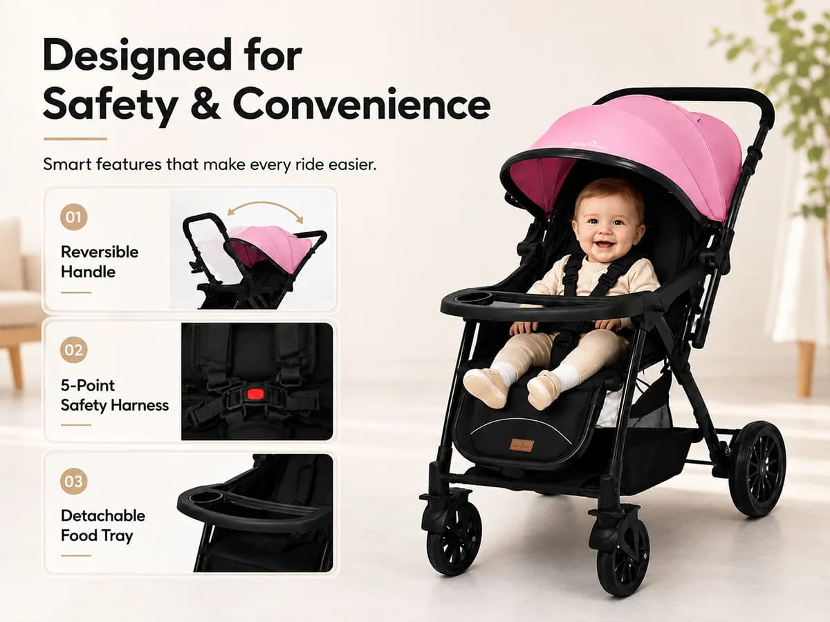 City Joy Baby Stroller with Reversible Handle