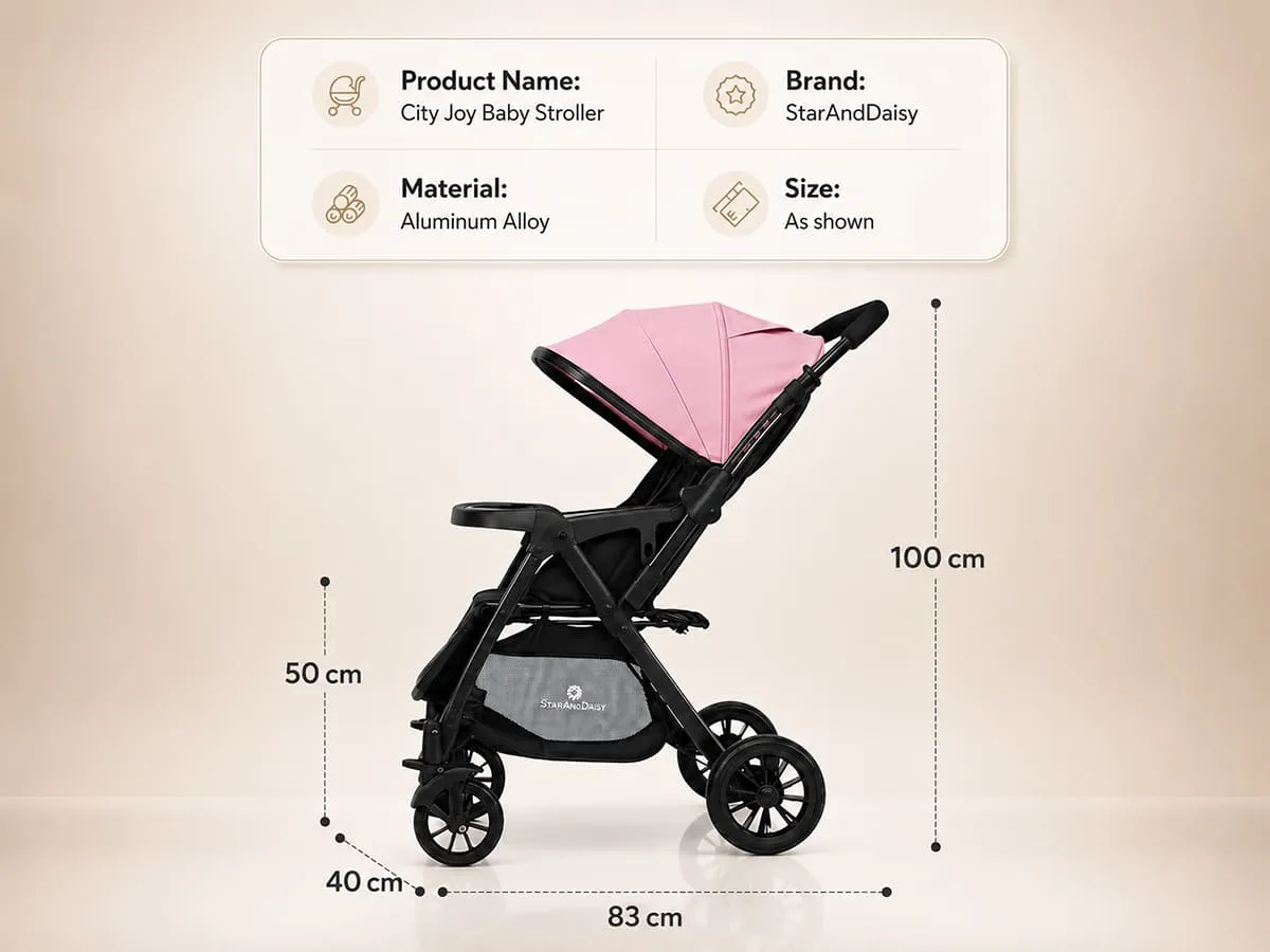 City Joy Baby Stroller with Reversible Handle