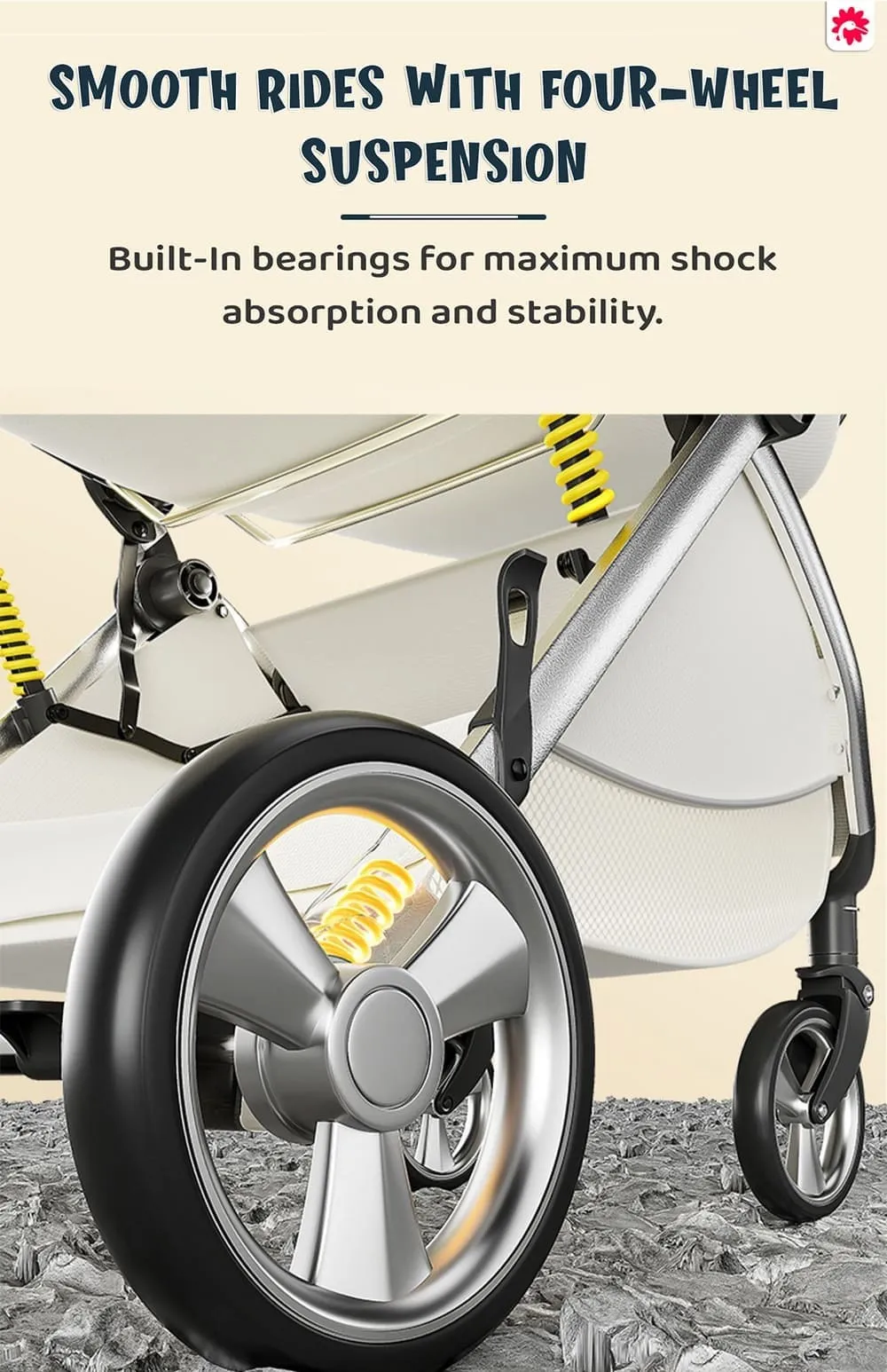 Baby Stroller With Safety Belt And Smooth Wheels