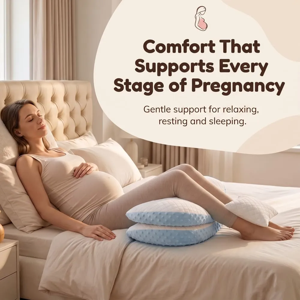 comfortable and supportive Maternity pillow blue
