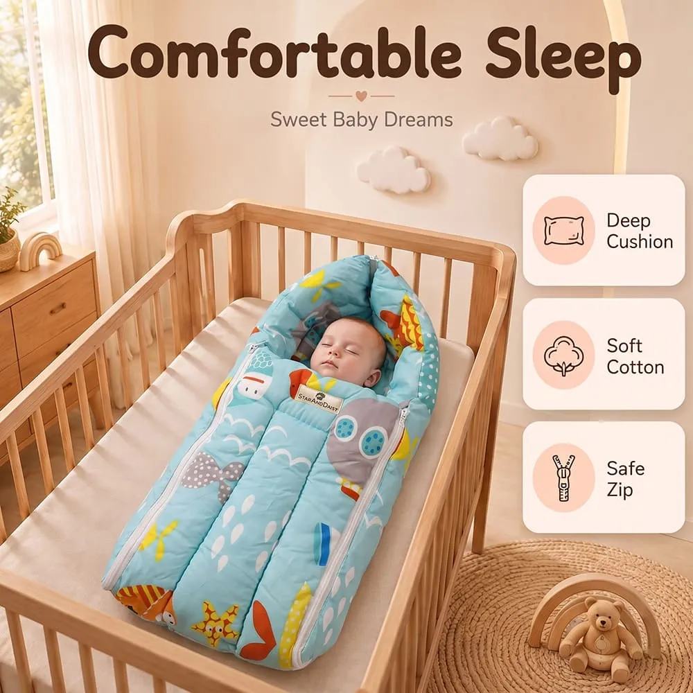 comfortable sleep baby sleeping bag aqua print