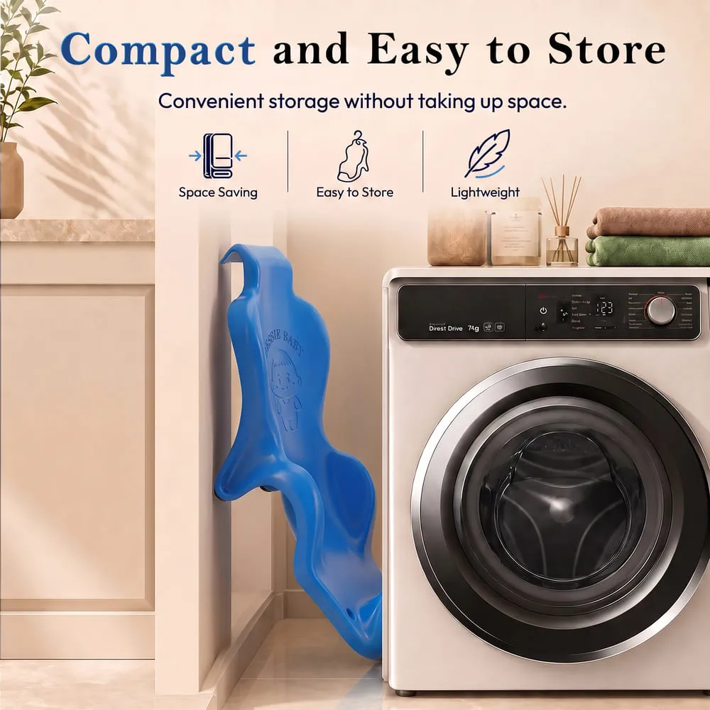 compact and easy to store baby bath seat blue